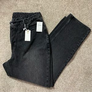 NWT! Women's GOOD AMERICAN Plus Size DISTRESSED Faded BLACK Denim JEANS  16